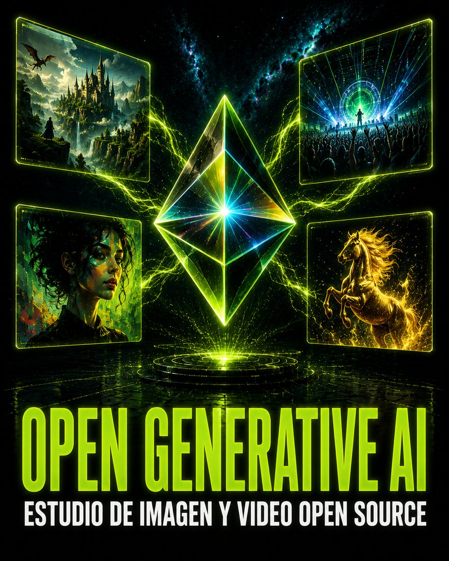 Open Generative AI, estudio self-hosted de imagen y vídeo open source con interfaz para 400+ modelos